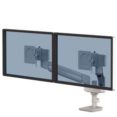 Monitorhalter Tischhalterungen silber Monitorhalterungen Fellowes Tallo™ Doppel Kompakt Monitorarm