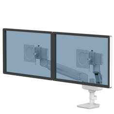 Monitorhalter Tischhalterungen weiss Monitorhalterungen Fellowes Tallo™ Doppel Kompakt Monitorarm