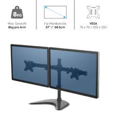 Monitorhalter Tischhalterungen Monitorhalterungen Fellowes Freistehender Doppel Monitorarm