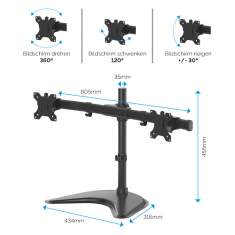 Monitorhalter Tischhalterungen Monitorhalterungen Fellowes Freistehender Doppel Monitorarm
