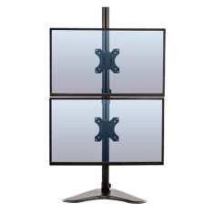 Monitorhalter Tischhalterungen schwarz Monitorhalterungen Fellowes Freistehender vertikaler Doppel Monitorarm
