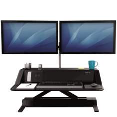 Arbeitsplatz mit Ladestation Lotus™ DX Sitz-Steh Workstation - schwarz