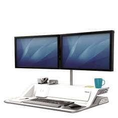 Arbeitsplatz mit Ladestation Lotus™ DX Sitz-Steh Workstation - weiss