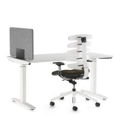 Schreibtisch Sichtschutz Schreibtischaufsatz akustik Tischtrennwand grau Akustikwände SITAG Akustik Tischstellwand