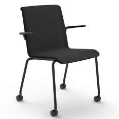 Seminarstuhl schwarz Seminarstühle mit Rollen Vierfußstuhl Brunner hero plus
