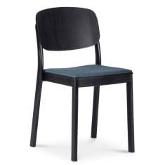 Stuhl Holz Besucherstuhl Holzschale Besucherstühle schwarz blau Kantinen Stuhl Domino