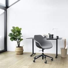 Wilkhahn Yonda Drehstuhl am Arbeitsplatz, komfortabler Schalenstuhl für Büro- und Homeoffice-Umgebungen