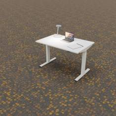 höhenverstelbarrer Schreibtisch Büro Schreibtische weiss höhenverstellbar Steelcase STEH-SITZ-TISCH MIGRATION