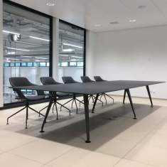 Konferenztisch schwarz Konferenztische Büro Identi, curva Meetingtisch
rechteckige Tischplatte