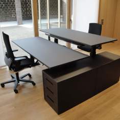 Höhenverstellbarer Schreibtisch Stehtische höhenverstellbar ergonomische Büromöbel, Identi, dinamica motor Sitz-Stehtisch T-Fuss elektrisch verstellbar