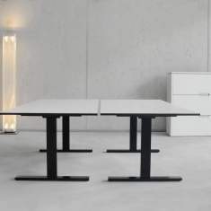 Höhenverstellbarer Schreibtisch Stehtische höhenverstellbar ergonomische Büromöbel, Identi, dinamica motor Sitz-Stehtisch T-Fuss elektrisch verstellbar