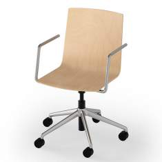 Bürostuhl Holz Bürodrehstuhl Holzschale rosconi, Objektmöbel - BLAQ Office Chair