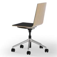 Bürostuhl Holz Bürodrehstuhl Holzschale schwarz Drehstuhl rosconi, Objektmöbel - BLAQ Office Chair