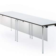Design Klapptisch weiss Büro Schulungsraum, Klapptische Schulungstisch klappbar, rosconi, Objektmöbel - System 24