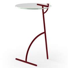 Designer Beistelltisch rund Glas Beistelltische dunkelrot  Beistelltisch, D-Tec, Teatime