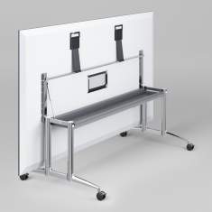Konferenztisch klappbar, elektrifizierbar, mit Rollen, Brunner, fina fold