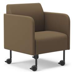 Sessel braun Loungesessel mit Rollen Lounge Sitzmöbel Kinnarps Gino