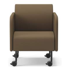 Sessel braun Loungesessel mit Rollen Lounge Sitzmöbel Kinnarps Gino