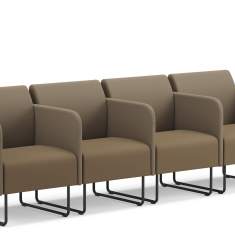 Sessel braun Loungesessel Kuffengestell Lounge Sitzmöbel Kinnarps Gino