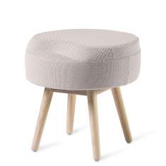 Hocker grau Holz Polsterhocker Skandiform Isa