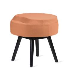Hocker orange Holz Polsterhocker Skandiform Isa