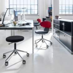 Schreibtischhocker schwarz Hocker drehbar Büro Hocker Girsberger Simplex 3D