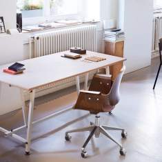 Bürostuhl Holzschale Büro Drehstuhl Embru, Marchand Ateliersessel Modell 4044