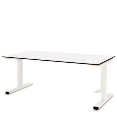 Bürotisch weiss Bürotische Schreibtisch Büro Arbeitstisch höhenverstellbar EmbrueQ T-Fuss Tisch