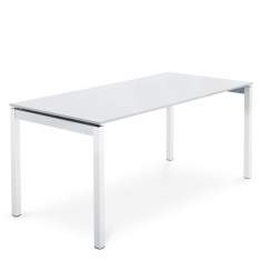 Design Schreibtisch weiß Arbeitstisch Büro Designer Schreibtische Büromöbel, Embru, eQ Vierbein-Arbeits- und Konferenztisch