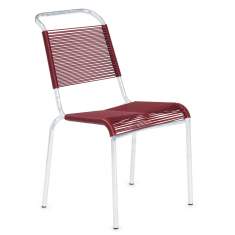 Gartenstuhl rot Besucherstuhl mit Kunstoffschnürren Besucherstühle Embru Altorfer Stuhl Modell 1140