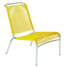 Clubsessel mit Kunstoffschnüre Gartenstuhl gelb Loungemöbel, Embru, Altorfer Lounge Stuhl Modell 1139