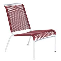 Clubsessel mit Kunstoffschnüre Gartenstuhl rot Loungemöbel, Embru, Altorfer Lounge Stuhl Modell 1139
