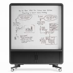 Moderationstafel Schreibtafel akustische Trennwand Büro mobile Wand Multimedia-Wand Mikomax hushWall