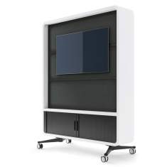 Moderationstafel akustische Trennwand Büro mobile Wand Multimedia-Wand Mikomax hushWall