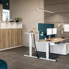 höhenverstellbarer Schreibtisch Holz Bürotisch höhenverstellbar Bürotische Home Office Büro Tisch Assmann Büromöbel Easy