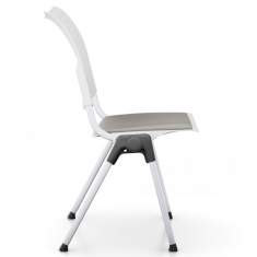 Saalbestuhlung weiss stapelbar, Besucherstuhl, Kunststoffschale Besucherstühle stapelbar ergonomisch, Flokk, HÅG Conventio Wing