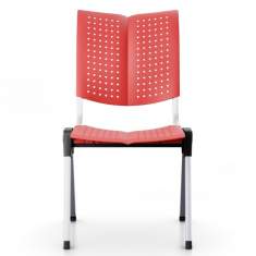Saalbestuhlung rot stapelbar, Besucherstuhl, Kunststoffschale Besucherstühle stapelbar ergonomisch, Flokk, HÅG Conventio Wing