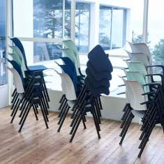 Saalbestuhlung stapelbar, Besucherstuhl, Kunststoffschale Besucherstühle ergonomisch, Flokk, HÅG Conventio Wing