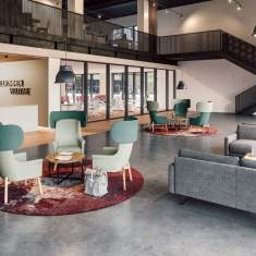Loungesessel grün Sessel mit Kopfstütze Lounge Consento Assmann Büromöbel Lucca