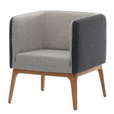 Loungesessel grau Sessel Holz Lounge Consento Assmann Büromöbel  Sanremo