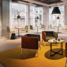 Loungesessel rot Sessel Holz Lounge Consento Assmann Büromöbel  Sanremo