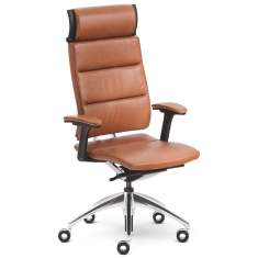 Bürodrehstuhl Leder braun Büro Drehstühle Chefsessel Hürostühle mit Kopfstütze open up modern classic