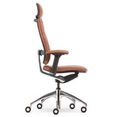 Bürodrehstuhl Leder braun Büro Drehstühle Chefsessel Hürostühle mit Kopfstütze open up modern classic