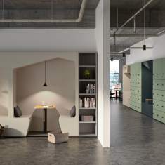 grün Lounge Büro Sitzmöbel Modulare Sitzgruppen abgeschirmte Raumelemente Arbeitsplatz Konferenzplatz Schrankkoje Werner works Parkour