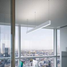 Tageslicht Deckenlampen längliche Pendelleuchten LED Büroleuchte Waldmann, IDOO.line Pendelleuchte