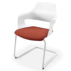 Besucherstuhl weiss rot Besucherstühle Konferenzstuhl Büro Konferenzstühle stapelbar Freischwinger König + Neurath K + N NOOK SHELL