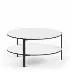niedriger Tisch Beistelltische rund KIM Stahlmöbel Hyper Beistelltisch mit zwei Tablaren