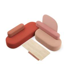 Modulare Sitzelemente Lounge Sitzmöbel rosa rot Profim Revo