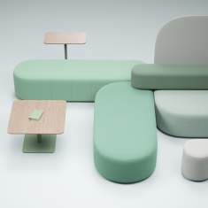 Modulare Sitzelemente Lounge Sitzmöbel grün Profim Revo