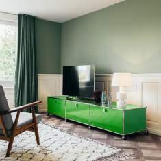 Rollregale grün Rollregal für Home USM, USM TV/Hi-Fi